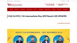 
                            12. CA Intermediate / IPCC Result 2018 - Check Live Updates - VSI