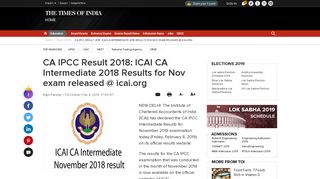 
                            4. CA IPCC Result 2018: ICAI CA Intermediate 2018 Results for Nov ...