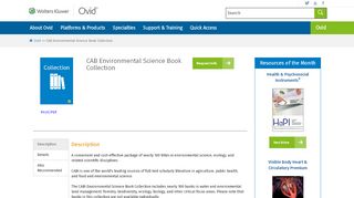 
                            10. CAB Environmental Science Book Collection - Ovid