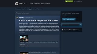 
                            12. Cabal 2 NA back people ask for Steam :: Suggestions / Ideas ...