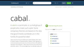 
                            9. cabal - Dictionary Definition : Vocabulary.com