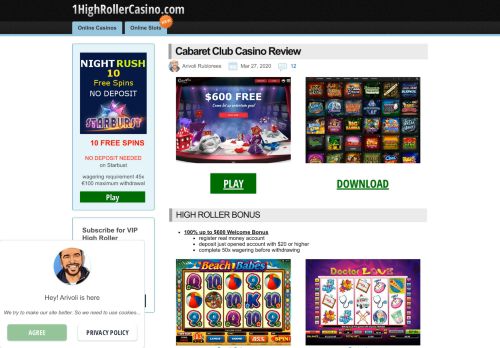 
                            11. Cabaret Club Casino Download & Play - High Roller Casinos