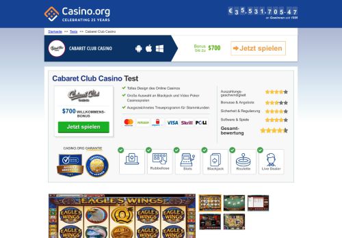 
                            9. Cabaret Club Casino online Rezension 2019 - Casino.org
