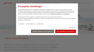 
                            7. Cabin Crew Member | Mit SWISS beruflich abheben | SWISS