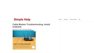 
                            12. Cable Modem Troubleshooting: Ambit U10C018 - SimpleHelp.net