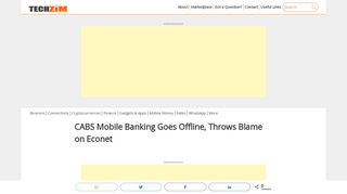 
                            8. CABS Mobile Banking Goes Offline, Throws Blame on Econet - Techzim