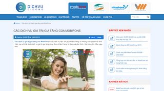 
                            4. Các dịch vụ Giá trị gia tăng của MobiFone - Dichvudidong.vn