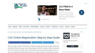 
                            5. CAC Online Registration: Step by Step Guide - Nigerian Finder