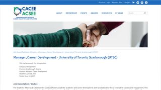 
                            9. CACEE - Manager, Career Development - University of Toronto ...