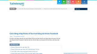 
                            8. Cách đăng nhập Rules of Survival bằng tài khoản Facebook - Thủ thuật