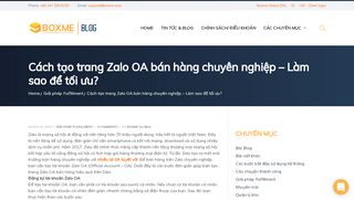 
                            10. Cách tạo trang Zalo OA bán hàng chuyên nghiệp - Làm sao để tối ưu?