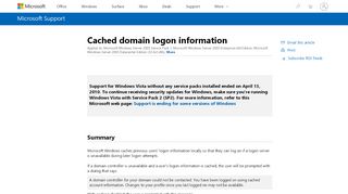 
                            6. Cached domain logon information - Microsoft Support