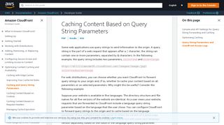 
                            6. Caching Content Based on Query String Parameters - Amazon ...