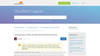 
                            5. Caching Static HTML with WordPress/WooCommerce – Cloudflare ...