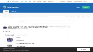 
                            6. Cada usuário com uma Página (Login Redirect) - PHP - Fórum iMasters