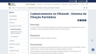 
                            11. Cadastramento no Filiaweb - Sistema de Filiação Partidária - TRE-SP