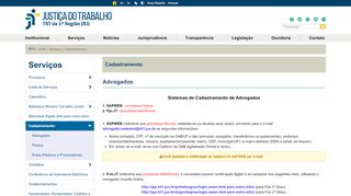 
                            4. Cadastramento - Tribunal Regional do Trabalho da 1ª Região - TRT/RJ