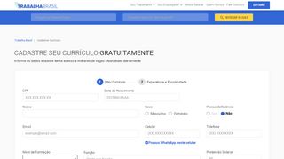 
                            9. Cadastrar Curriculo Gratis - Vagas de Empregos | Trabalha Brasil ...