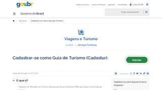 
                            4. Cadastrar-se como Guia de Turismo - Cadastur - GovBr