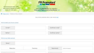 
                            3. Cadastrar-se - FR Promotora