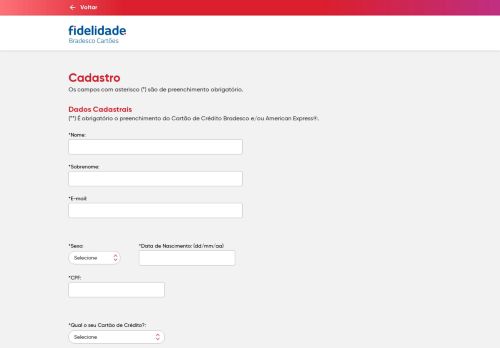 
                            5. Cadastre-se agora - Bradesco Fidelidade