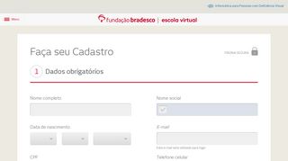 
                            4. Cadastre-se - Fundação Bradesco - Escola Virtual