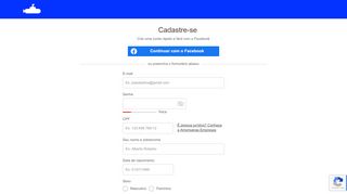 
                            10. Cadastre-se - Submarino.com.br - Os produtos que você curte. O ...