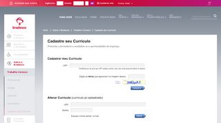 
                            8. Cadastre seu Currículo | Oportunidades de Emprego no Bradesco