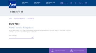 
                            3. Cadastro: Dados Pessoais | Azul Seguros