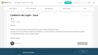 
                            12. Cadastro de Login - Java - Fórum DevMedia