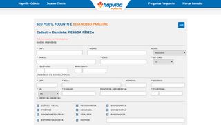 
                            6. Cadastro Dentista: PESSOA FÍSICA - Hapvida - Plano de Saúde