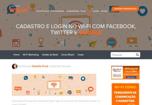 
                            4. Cadastro e login no Wi-Fi com Facebook, Twitter e Instagram - WSpot