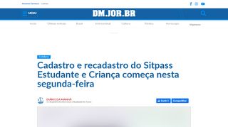 
                            10. Cadastro e recadastro do Sitpass Estudante e Criança começa nesta ...