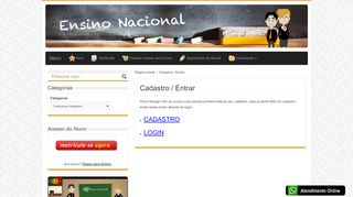 
                            2. Cadastro / Entrar | Ensino Nacional