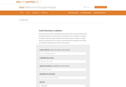 
                            13. Cadastro - Guia Políticas de Educação Integral