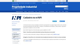 
                            11. Cadastro no e-INPI — Instituto Nacional da Propriedade Industrial