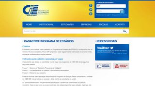 
                            5. Cadastro Programa de Estágios - CIEE-ES - Centro de Integração ...