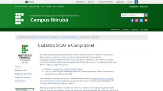 
                            13. Cadastro SICAF e Comprasnet - Campus Ibirubá - IFRS