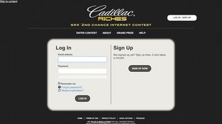 
                            10. Cadillac Riches SRX 2nd Chance Internet Contest - OLG - Login