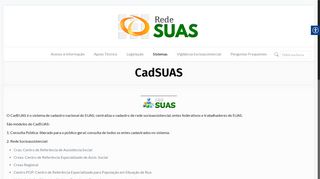 
                            5. CadSUAS – Rede SUAS - MDS