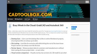 
                            8. CADToolbox.com » Busy Week in the Cloud: GrabCAD and ...