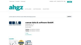 
                            13. caesar data & software GmbH - Einkaufsführer - Allgemeine Hotel ...