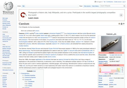 
                            9. Caesium - Wikipedia