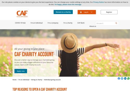 
                            9. CAF Charity Account | Manage all your charity donations in one place
