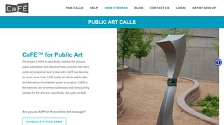 
                            9. CaFÉ Public Art Calls - call for entry listing, management, ...