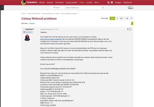 
                            9. Caiway Webmail probleem - Internetproviders en Hosting - GoT