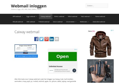 
                            6. Caiway webmail | Webmail inloggen