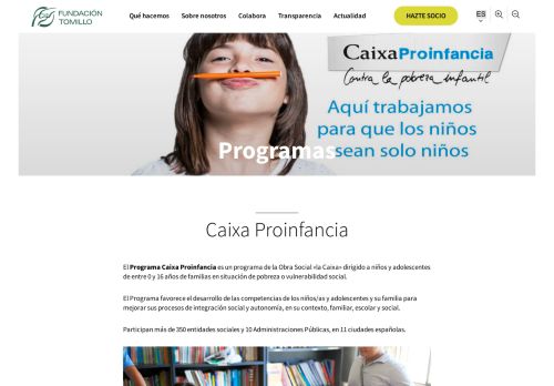 
                            4. Caixa Proinfancia - Fundación Tomillo : Fundación Tomillo
