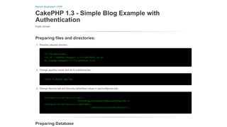 
                            12. CakePHP 1.3 - Simple Blog Example with Authentication