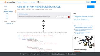 
                            2. CakePHP 2.4 Auth->login() always return FALSE - Stack Overflow